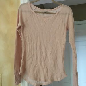 Pink American Eagle Shimmer Waffle Knit Top